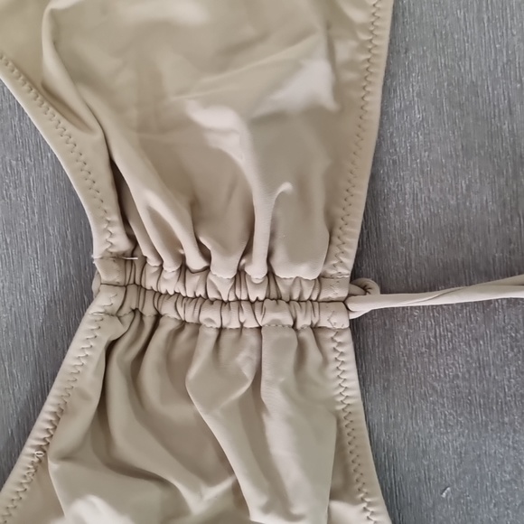 Fashion Nova, tan bikini set, ruched,  adjustable straps, size 3 XL - Picture 7 of 10